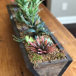 Custom rustic wood trough planter - tailor-made to any size for your home or office by Urban Garden Studio