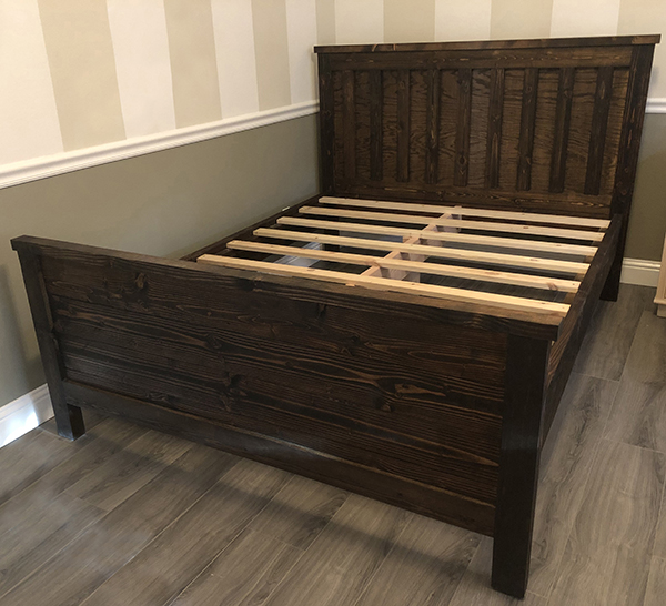 Transform your bedroom into a cozy retreat with a queen-sized rustic wood bed by Urban Garden Studio, expertly handcrafted from natural materials for a unique and sustainable addition to your home decor.