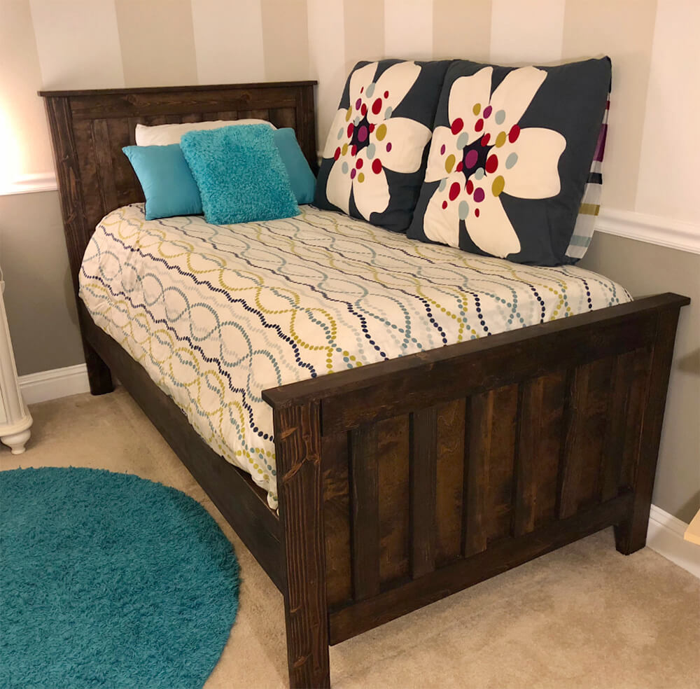 Sleep in style with a handcrafted rustic barn wood twin bed by Urban Garden Studio, adding a touch of natural beauty and charm to your bedroom decor.