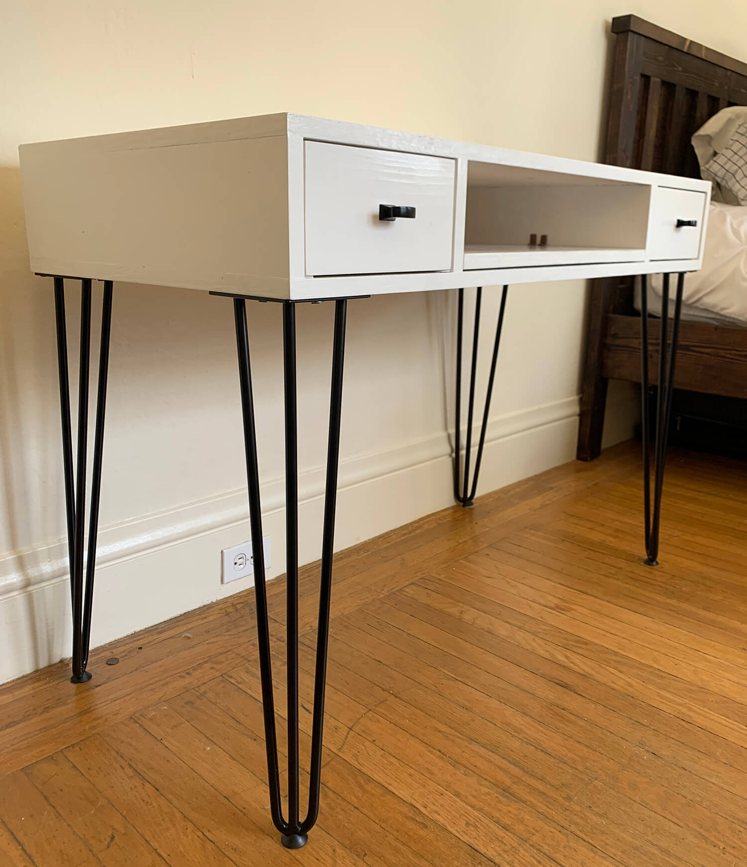 Modern computer desk by Urban Garden Studio Maximize your small space with a custom small white desk by Urban Garden Studio, expertly designed for functionality and style to enhance your productivity and home decor.