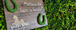 Personalized handmade reclaimed wood sign featuring a moss logo, rustic wood signs by Urban Garden Studio. 
