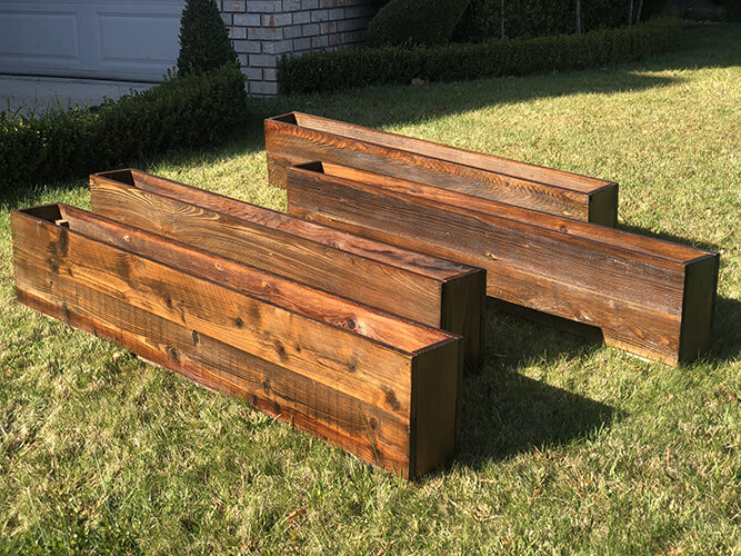 Unique handcrafted custom rustic planters created from distressed wood for home or business by Urban Garden Studio.