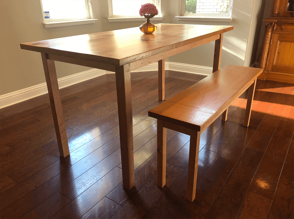 Bring the warmth of a rustic farm table to your dining room with a reclaimed wood pine harvest table by Urban Garden Studio, expertly handcrafted from sustainable materials for a unique and eco-friendly addition to your home decor by Urban Garden Studio.