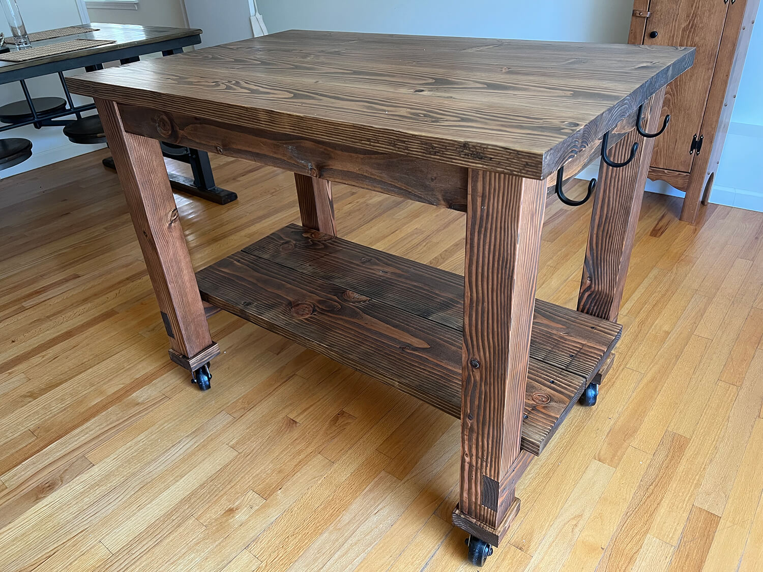 Unique reclaimed wood kitchen island by Urban Garden Studio, adding rustic charm to your kitchen with its handcrafted design and eco-friendly materials.